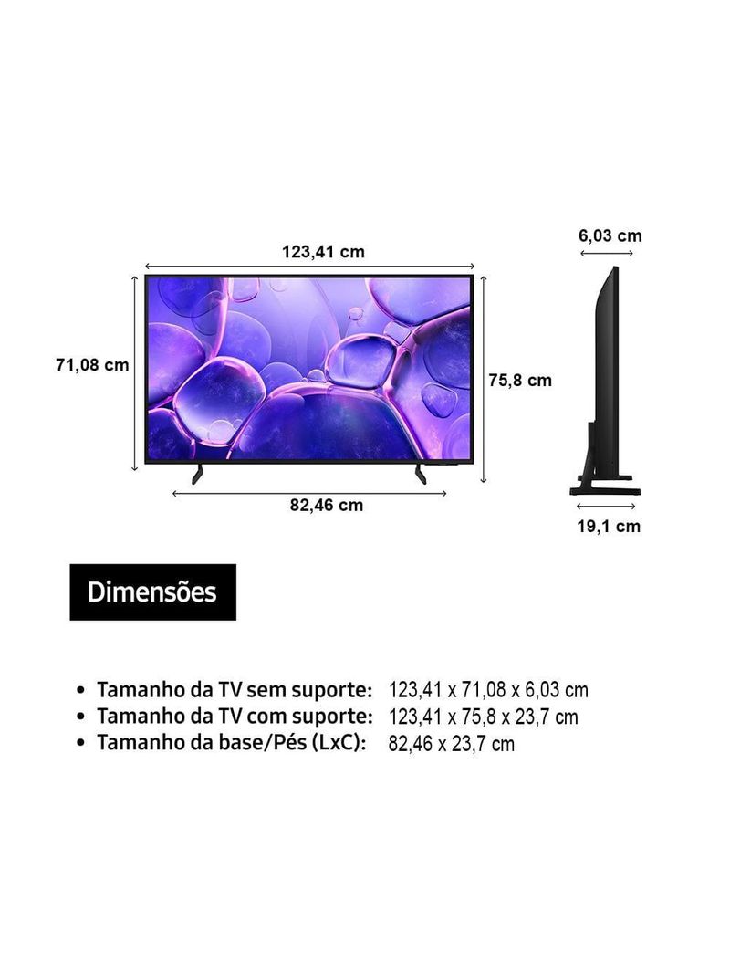 Smart tv 55" 4k samsung 55u8600f crystal hdr tizen alexa e xbox gaming
