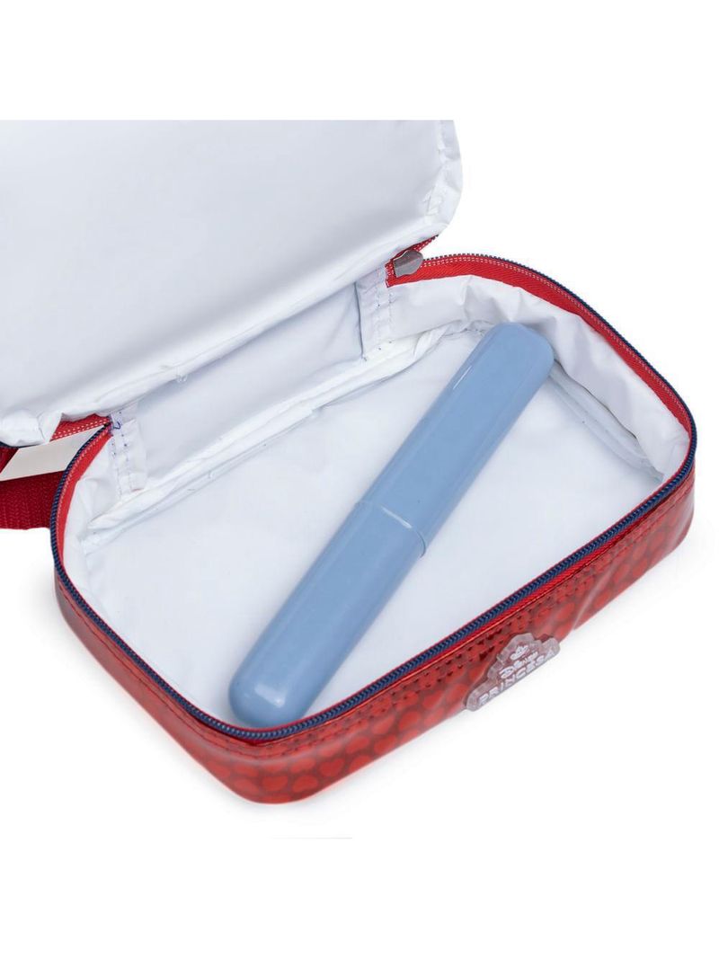 Lancheira térmica infantil feminina branca de neve azul escuro