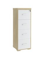 Armário Arquivo Pasta Suspensa 4 Gavetas Corp A06 Carvalho-branco - Mpozenato