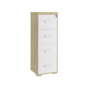 Armário Arquivo Pasta Suspensa 4 Gavetas Corp A06 Carvalho-branco - Mpozenato