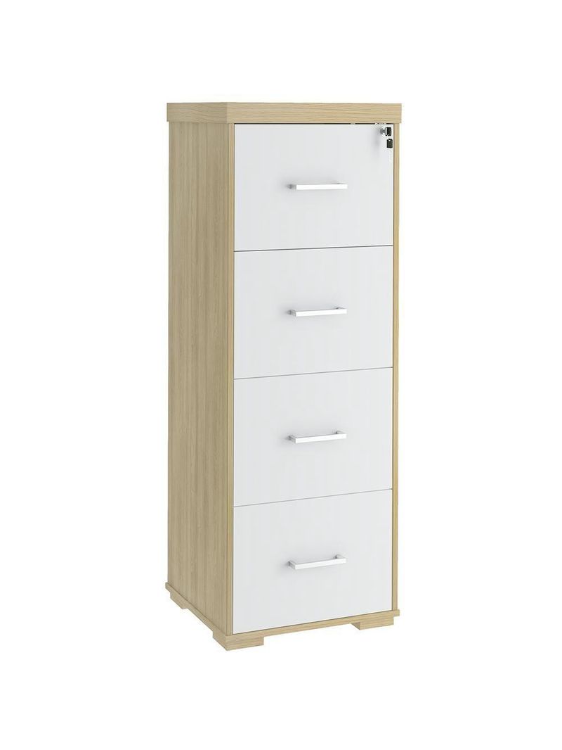 Armário Arquivo Pasta Suspensa 4 Gavetas Corp A06 Carvalho-branco - Mpozenato