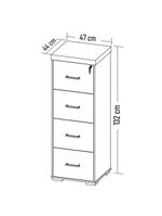 Armário Arquivo Pasta Suspensa 4 Gavetas Corp A06 Carvalho-branco - Mpozenato