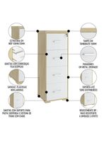 Armário Arquivo Pasta Suspensa 4 Gavetas Corp A06 Carvalho-branco - Mpozenato