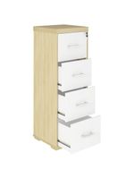 Armário Arquivo Pasta Suspensa 4 Gavetas Corp A06 Carvalho-branco - Mpozenato