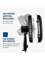 Ventilador de coluna 40cm mondial super power vsp40c 6 pás 3 velocidades preto/prata