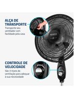 Ventilador de coluna 40cm mondial super power vsp40c 6 pás 3 velocidades preto/prata