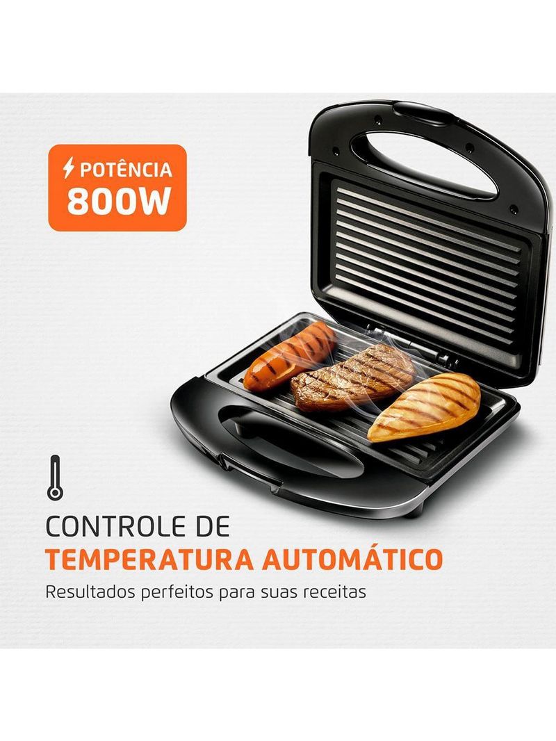 Sanduicheira mondial grill s-07 - preto/inox