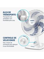Ventilador de mesa 40cm mondial super power vsp40 w 6 pás 3 velocidades branco