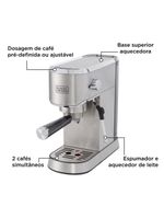 Cafeiteira espresso black+decker cea1200g gourmand gris 1200w multifunções inox
