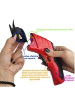 Tesoura Eletrica Sem Fio Corta Tecido Costura Tapete Papel Papelao Lamina Forte Artesanato Diy