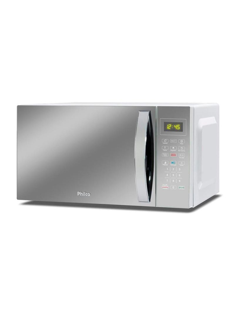 Micro-ondas philco pmo38e 1400w com função manter aquecido e tirar odor – branco espelhado