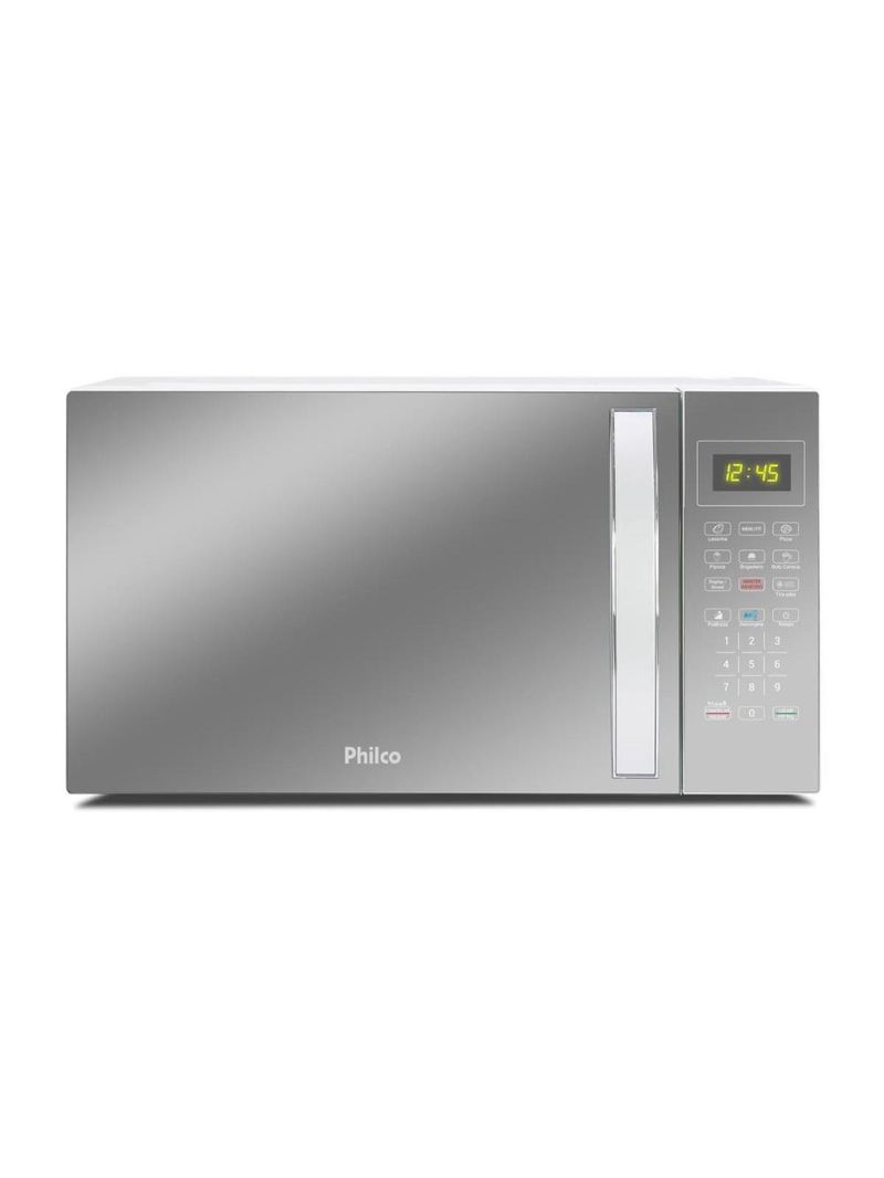 Micro-ondas philco pmo38e 1400w com função manter aquecido e tirar odor – branco espelhado
