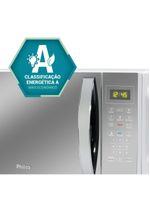 Micro-ondas philco pmo38e 1400w com função manter aquecido e tirar odor – branco espelhado