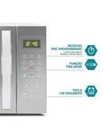 Micro-ondas philco pmo38e 1400w com função manter aquecido e tirar odor – branco espelhado