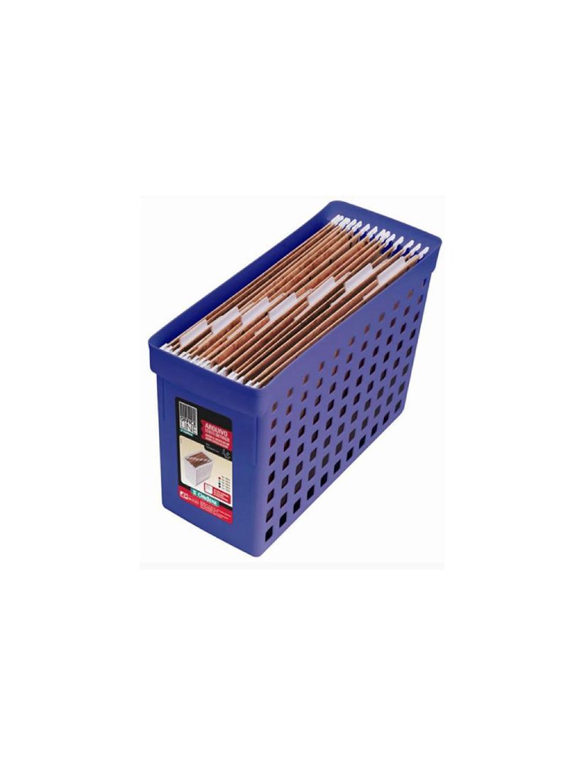 Arquivo estreito com furação office line azul - ordene