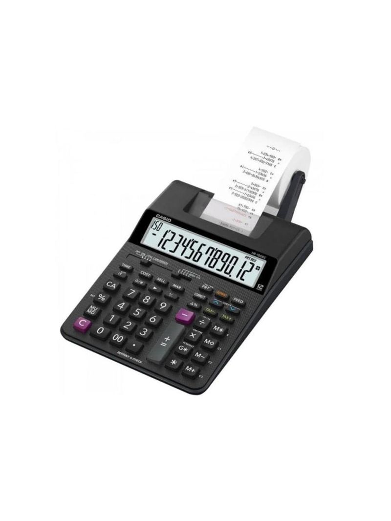 Calculadora com bobina casio hr-100rc 12 dígitos bivolt preta