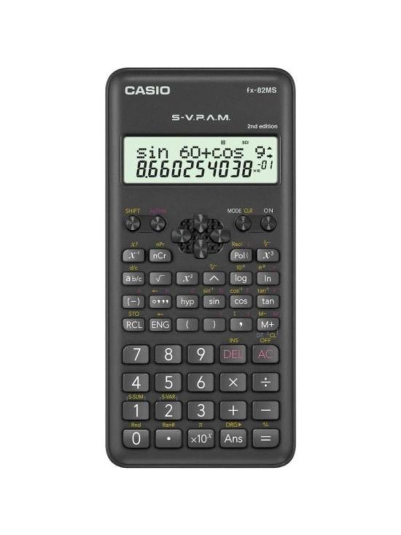 Calculadora científica casio fx-82ms-2-s4-dh 240 funções preta