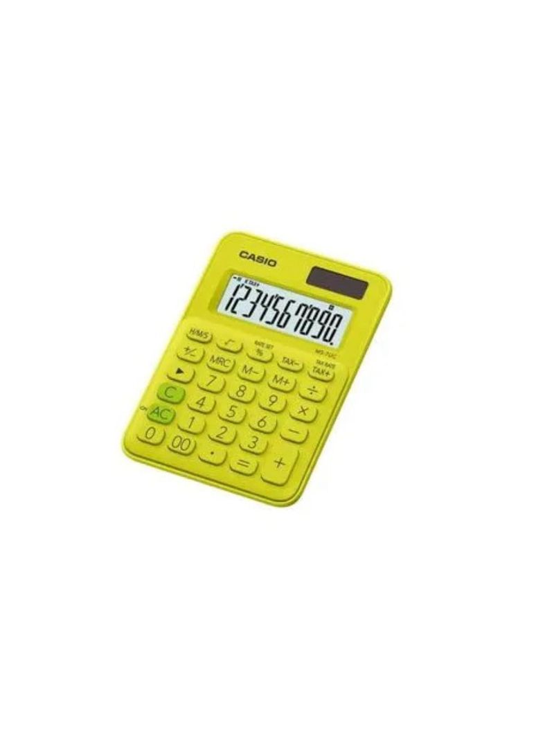 Calculadora de mesa casio ms-7uc-yg 10 dígitos verde-limão