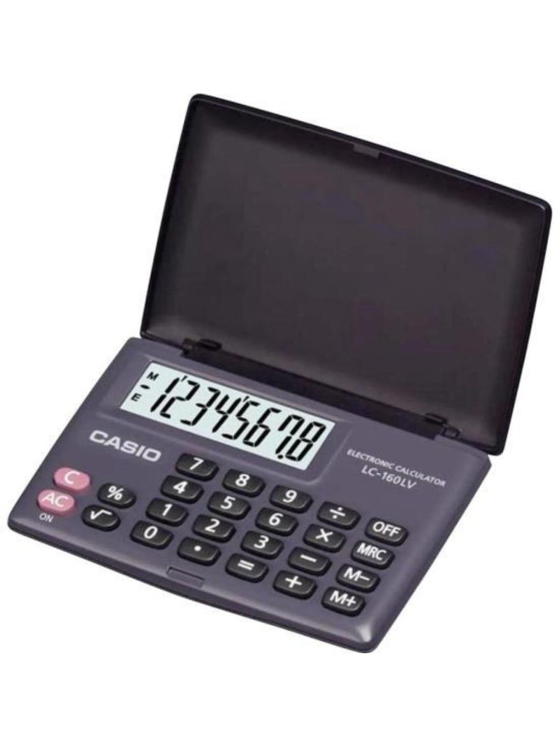 Calculadora de bolso casio lc-160lv 8 dígitos preta