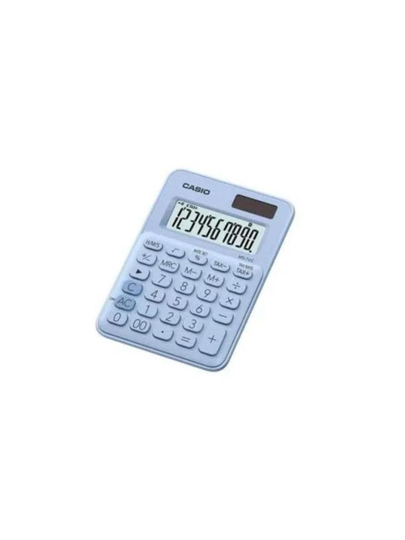 Calculadora de mesa casio ms-7uc-lb 10 dígitos azul claro