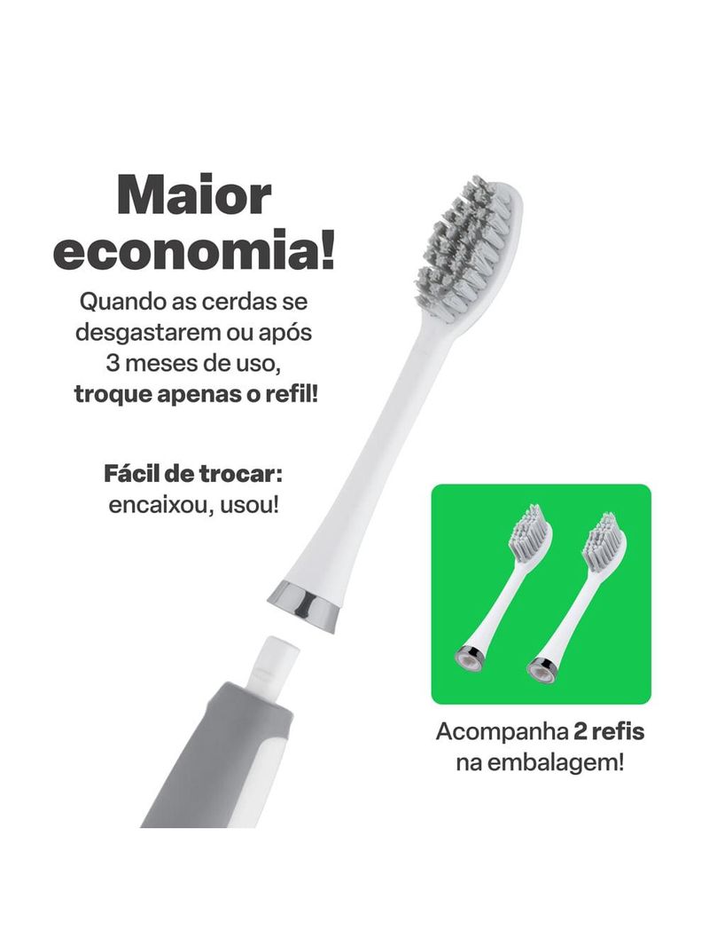 Escova elétrica sônica adulta health pro multi saúde - hc102