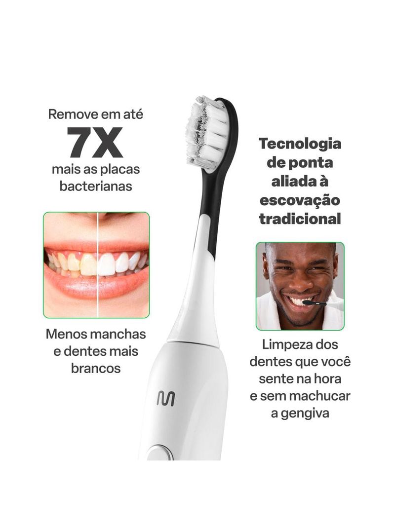 Escova elétrica sônica adulta clean pro 31k recarregável multi saúde - hc112