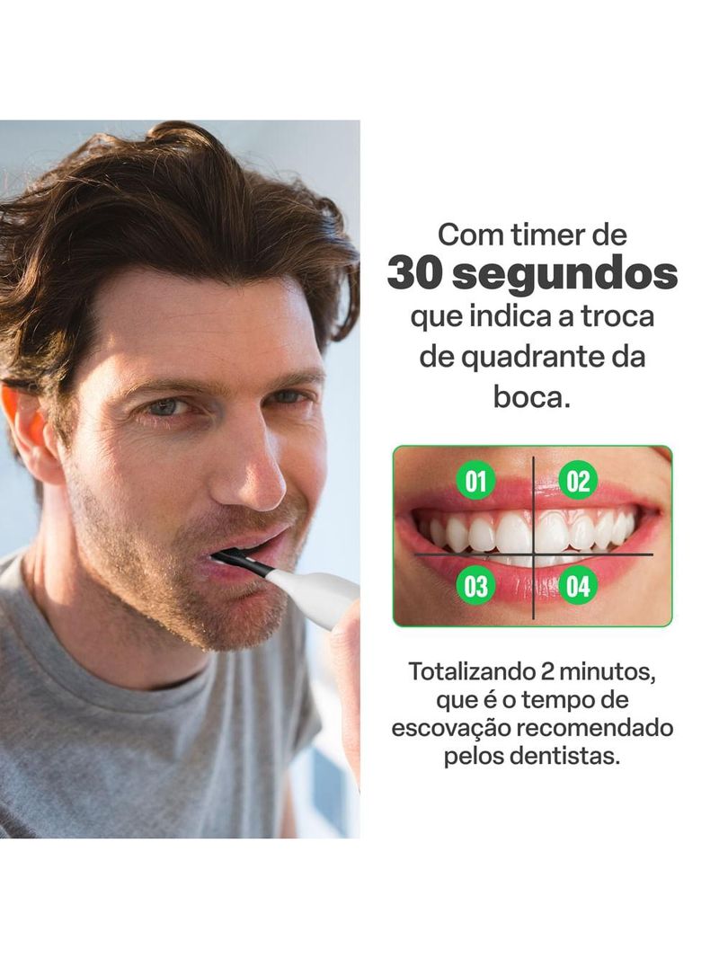 Escova elétrica sônica adulta clean pro 31k recarregável multi saúde - hc112