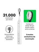 Escova elétrica sônica adulta clean pro 31k recarregável multi saúde - hc112