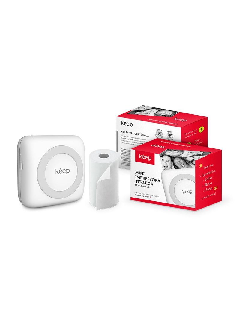 Mini impressora térmica sem fio keep - kp001