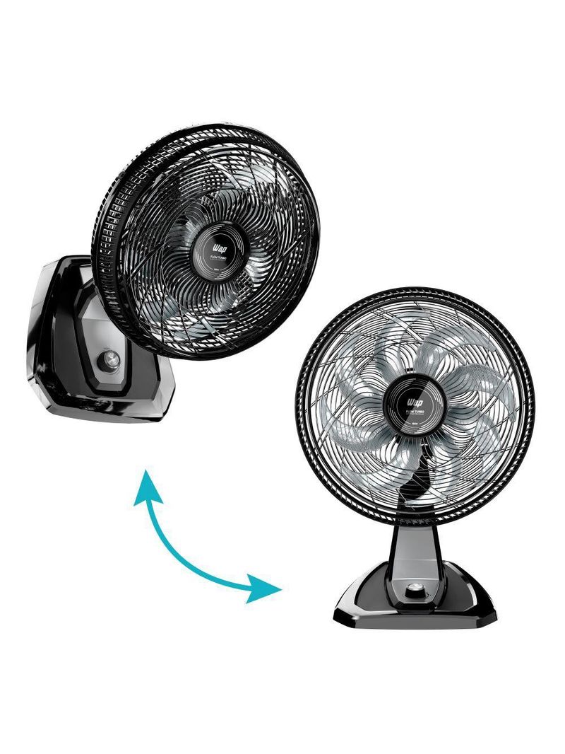 Ventilador WAP Mesa e Parede Flow Turbo Preto 127V 50cm 8 Pas FW009218