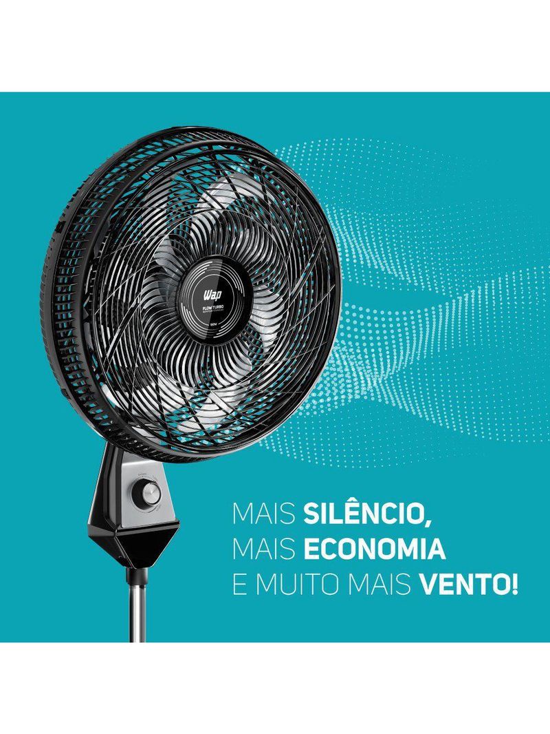 Ventilador WAP Coluna Flow Turbo Preto 220V 50cm 8 Pas FW009221