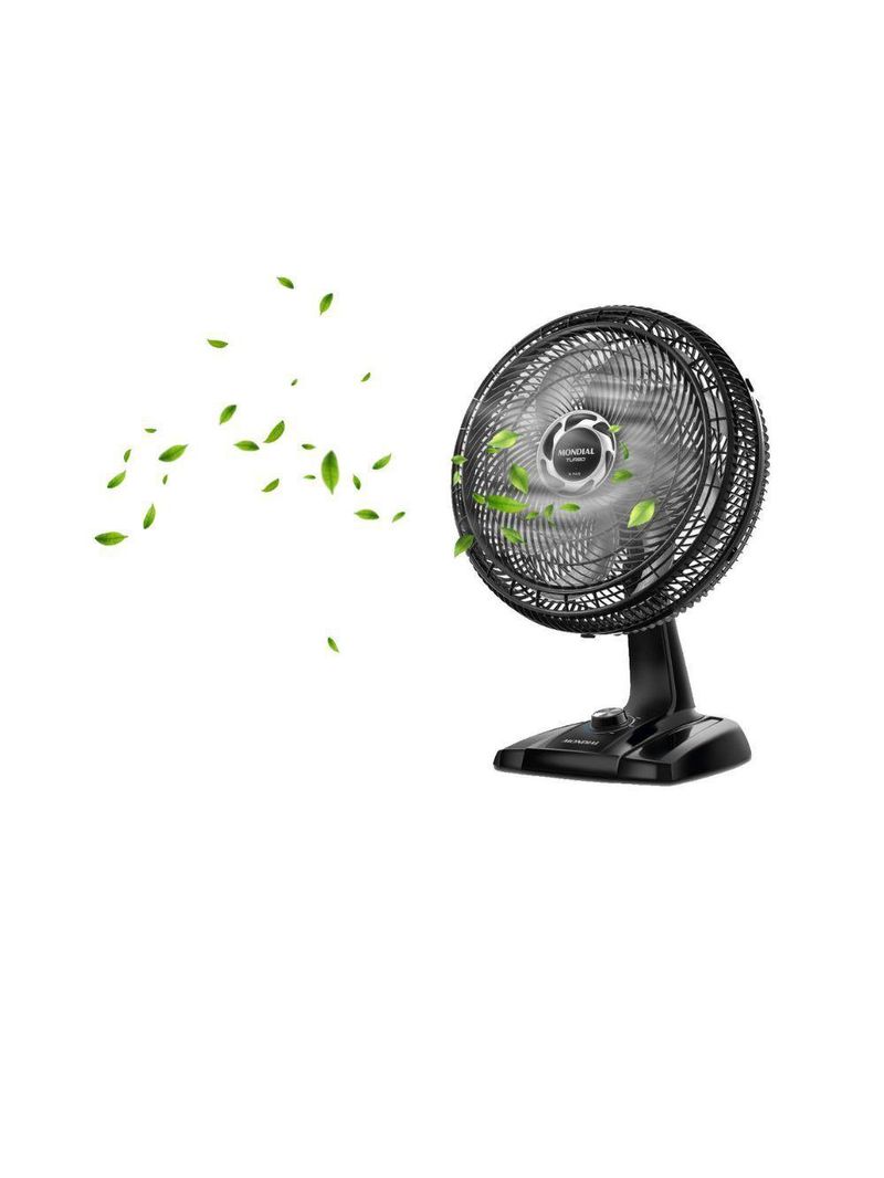 Ventilador de Mesa Mondial NVT-40-8P-B TURBO 40CM 8 Pás Preto 127V 3798-01