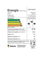 Ventilador de Mesa Mondial NVT-40-8P-B TURBO 40CM 8 Pás Preto 127V 3798-01