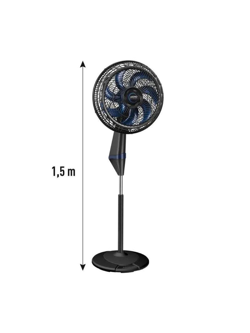 Ventilador de Coluna Arno VE7C X-treme 40CM 7 Pás Preto e Azul 220V