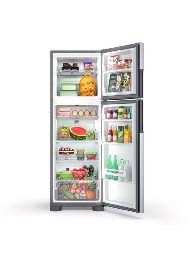 Geladeira Consul Duplex CRM44AK 386 Litros Frost Free Com Altura , Função Turbo E Freezer Espaçoso Inox 220V