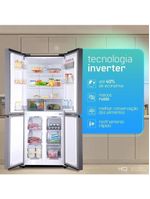 Geladeira Refrigerador HQ Frost Free Inverter Multidoor 426 Litros Cinza HQ-426MDFF 110V