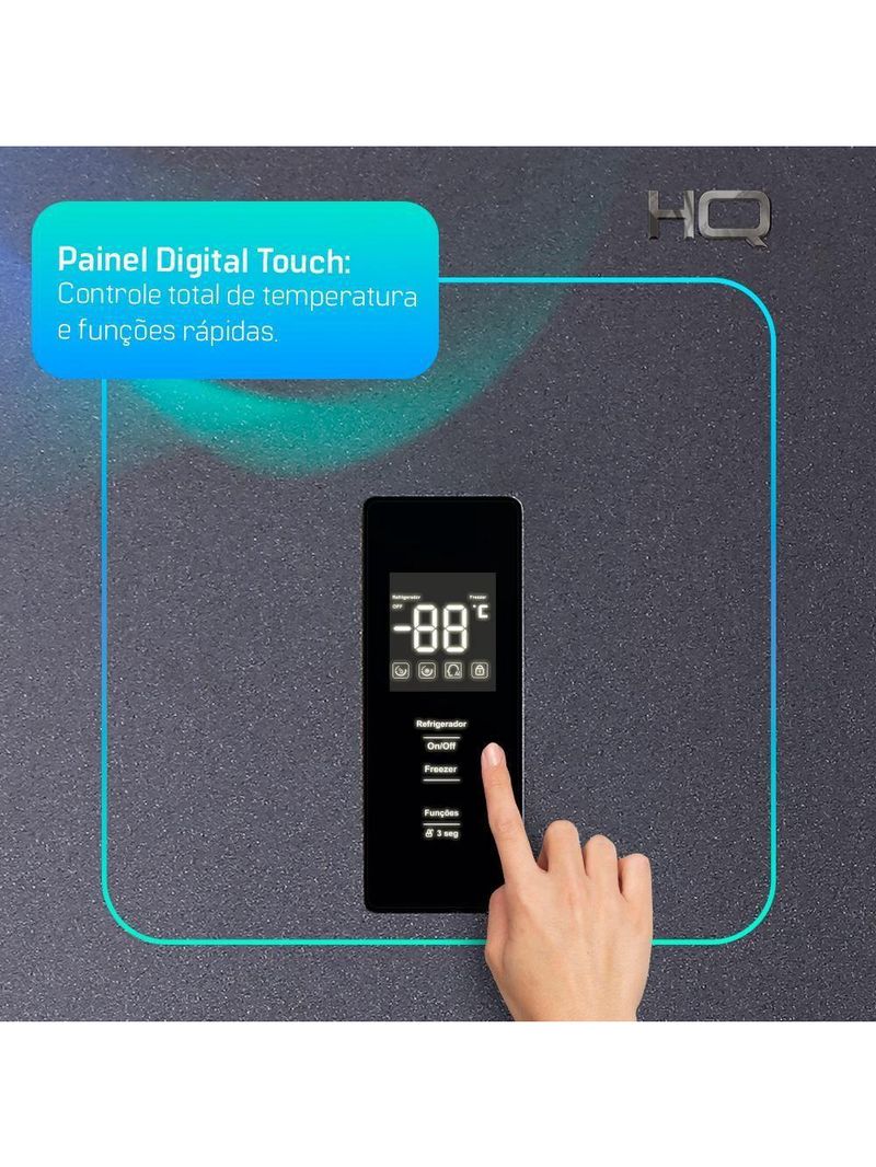 Geladeira Refrigerador HQ Frost Free Inverter Multidoor 426 Litros Cinza HQ-426MDFF 110V