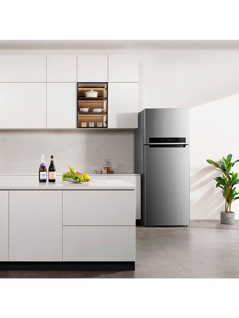 Geladeira Frost Free Duplex 491L Inverter Inox Midea MD-RT650EVK463 Bivolt