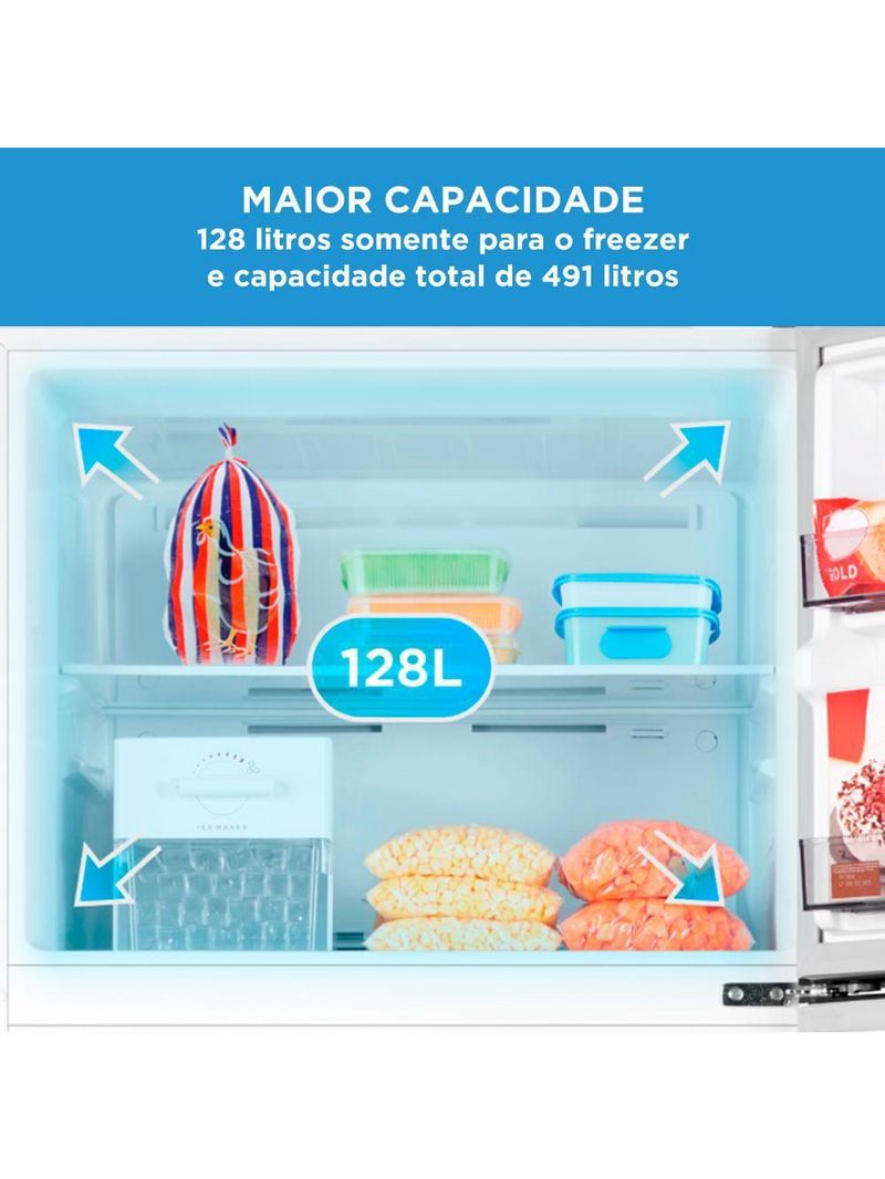 Geladeira Frost Free Duplex 491L Inverter Inox Midea MD-RT650EVK463 Bivolt