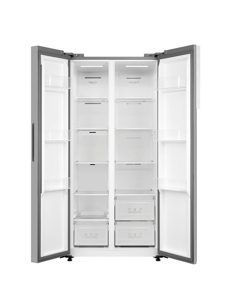 Refrigerador Side By Side 442l Inverter Cor Inox Conectada Midea Mdrs598fga041 - 127v