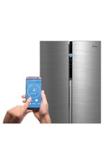 Refrigerador Side By Side 442l Inverter Cor Inox Conectada Midea Mdrs598fga041 - 127v