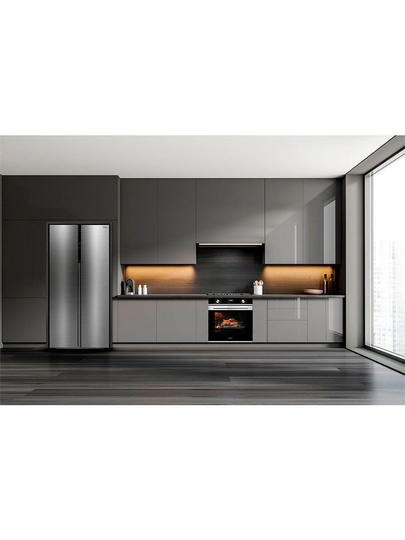 Refrigerador Side By Side 442l Inverter Cor Inox Conectada Midea Mdrs598fga041 - 127v