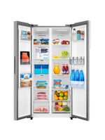 Refrigerador Side By Side 442l Inverter Cor Inox Conectada Midea Mdrs598fga041 - 127v