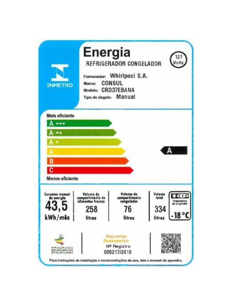 Refrigerador Consul Duplex 334 Litros Cycle Defrost CRD37 Branco 220 V