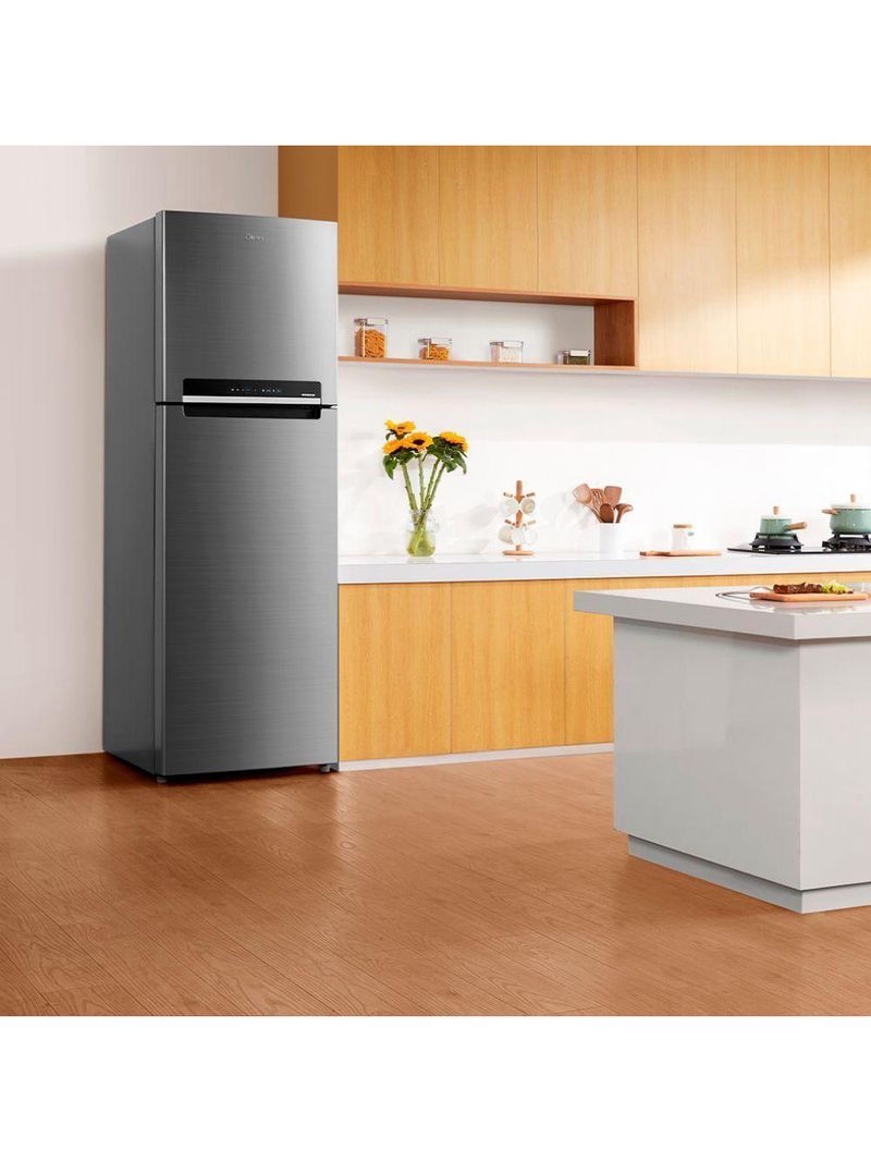Geladeira-refrigerador Midea Frost Free Duplex 425L RT572EVD Inox 110V
