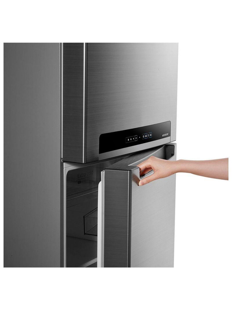 Geladeira-refrigerador Midea Frost Free Duplex 425L RT572EVD Inox 110V