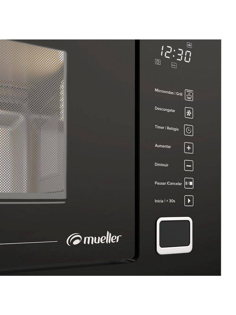 Forno Micro-ondas De Embutir Mueller 25 Litros MMO0225G1 Preto 220V