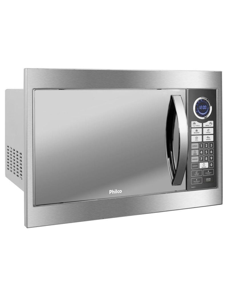 Micro-ondas de Embutir 30L Philco Espelhado 1400W PME31BM 110V