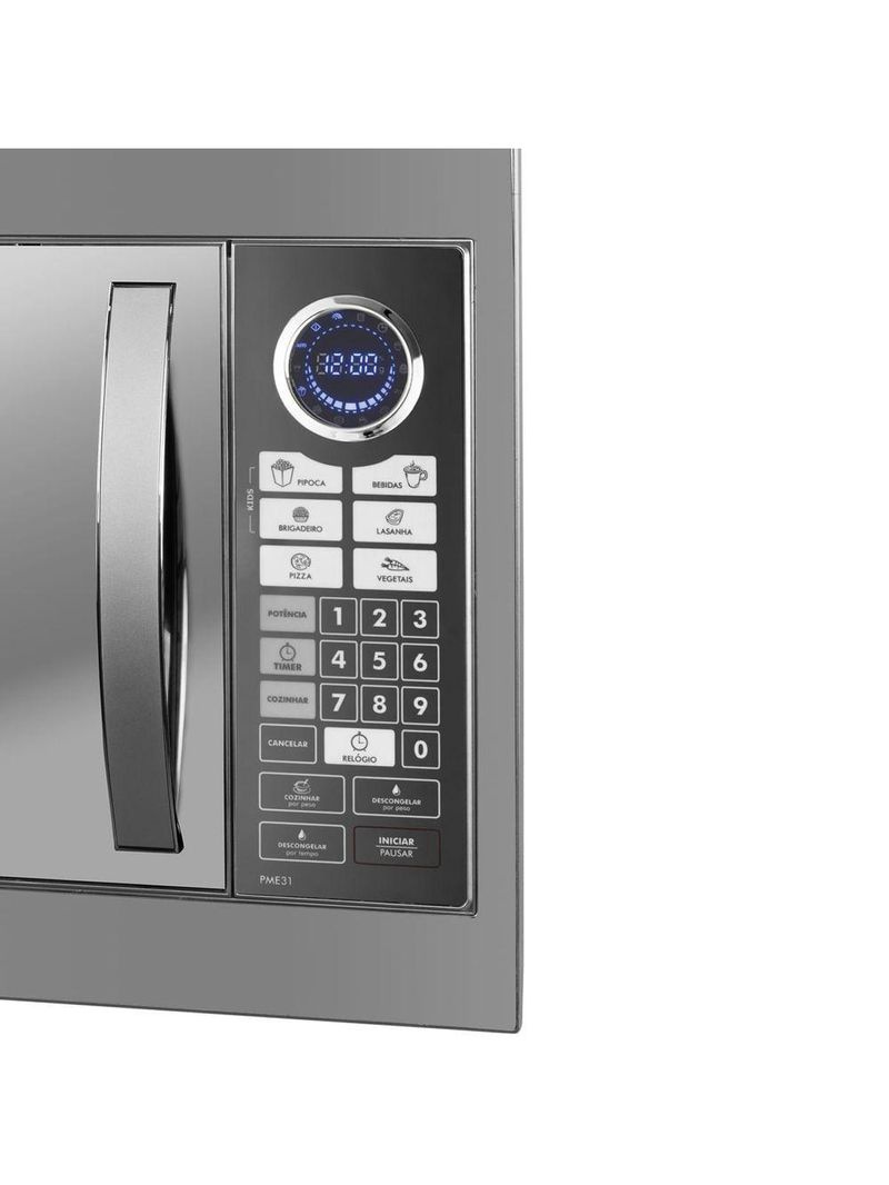 Micro-ondas de Embutir 30L Philco Espelhado 1400W PME31BM 110V