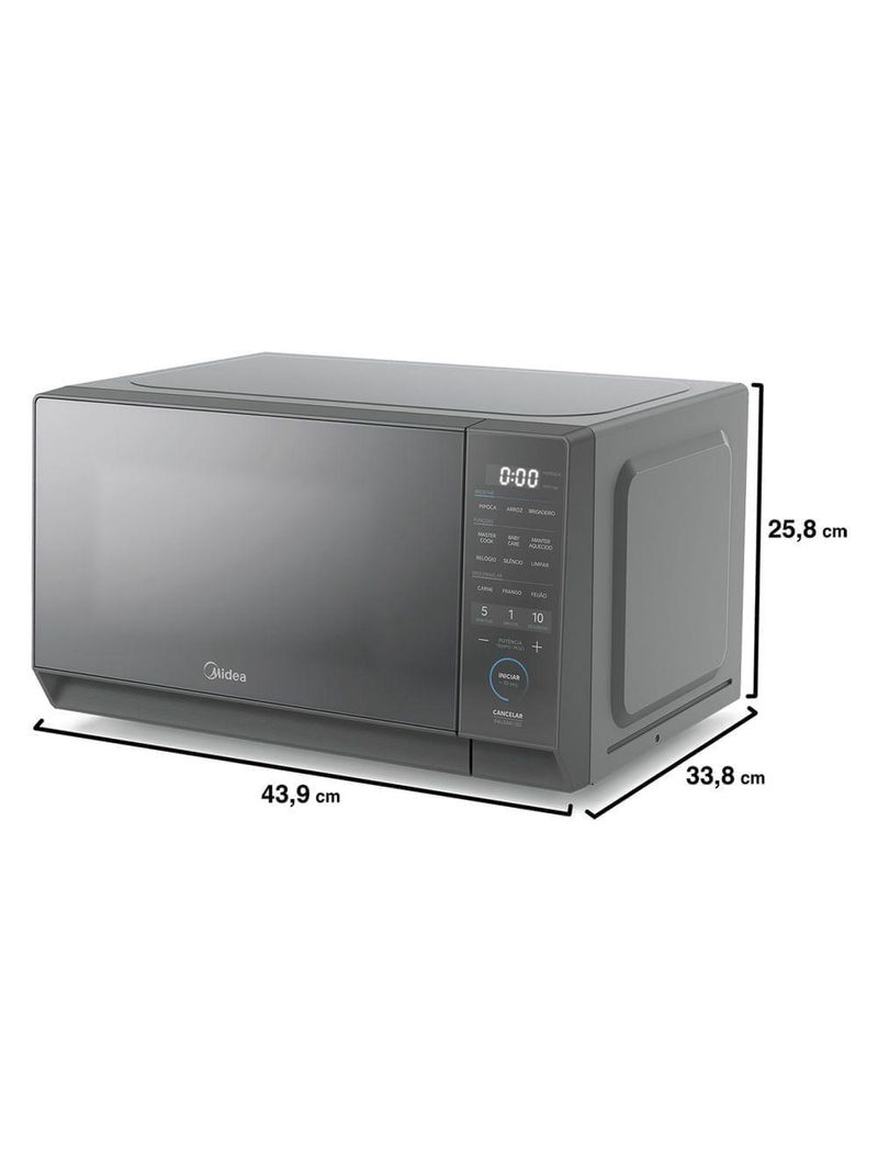 Micro-ondas 20L Prata Porta Espelhada Mastercook Midea MHP20S2 220V